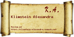 Klimstein Alexandra névjegykártya