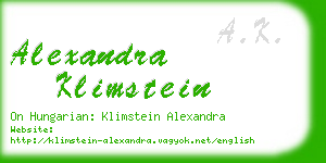 alexandra klimstein business card